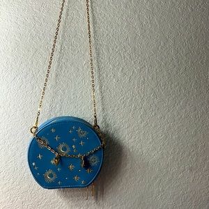 Blue moon and star crossbody purse